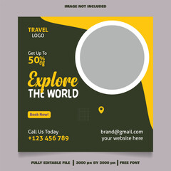Premium Vector Travel Agency Social Media Post Template