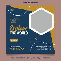 Premium Vector Travel Agency Social Media Post Template