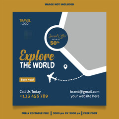 Premium Vector Travel Agency Social Media Post Template