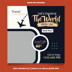 Premium Vector Travel Agency Social Media Post Template