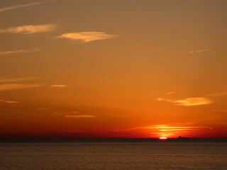 Sunset on the Baltic Sea in Markgrafenheide near Rostock