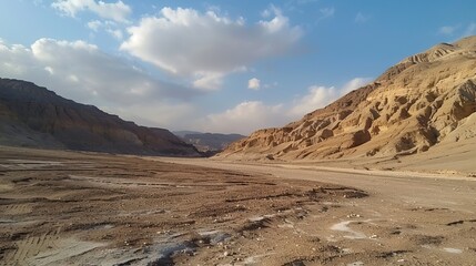 Arava Desert. Beautiful view of the rock formation and landscape of the Arava desert valley near Shhoret Canyon, southern Israel. Design for every purpose