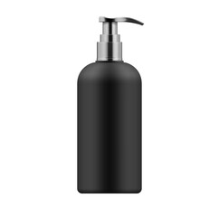 Blank cosmetic pump bottle mockup on white background, , Black spray bottle, Hand Sanitizer, Skin Antiseptic, Antibacterial Fluid, Hair Spray