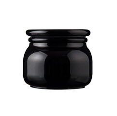 blank black jar on white background