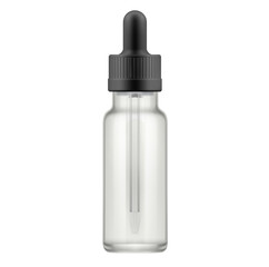 Glass bottle with dropper, Pipette mockups for dropper bottle on white background.