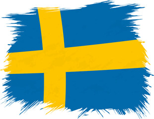Grunge flag of Sweden