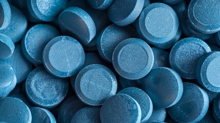 Stylish Blue Pills on a Raw Background for Health and Wellness Concepts Generative AI