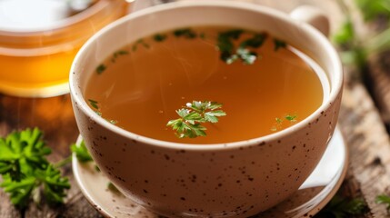 Stylish Raw Chicken Broth Preparation Generative AI