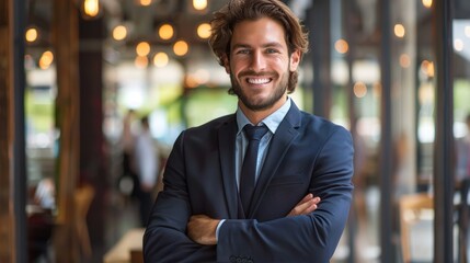 Fototapeta premium Professional in Stylish Attire for Business Ethics Generative AI