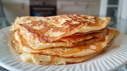 Delicious Russian Pancakes on a Plate Generative AI
