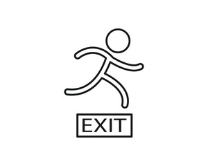 Emergency exit icon vector symbol design illustration