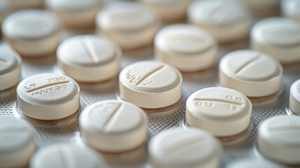 Assorted White Medication Tablets on a Smooth Surface