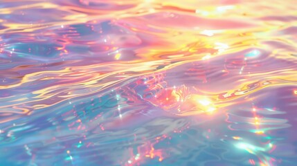 Abstract iridescent background with shimmering light reflections on a rippling water surface