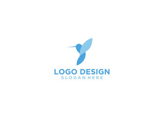 Fototapeta premium Humming bird logo design vector template