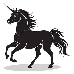 Unicorn silhouettes and icons. Black flat color simple elegant white background Brussels sprouts vegetable vector and illustration.