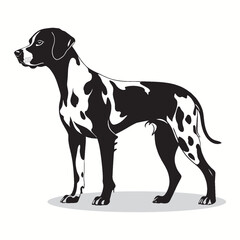 Dalmatian silhouettes and icons. Black flat color simple elegant white background Brussels sprouts vegetable vector and illustration.