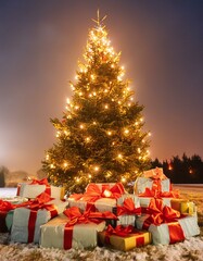 christmas tree with presents