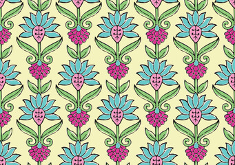 FLORAL OGEE SEAMLESS PATTERN JAIPUR PRINTS INDIAN PATTERN BOHEMIAN SEAMLESS PRINTS