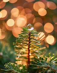 christmas tree branches with cones