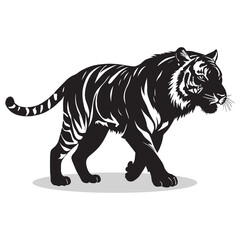 Tiger silhouettes and icons. Black flat color simple elegant white background Brussels sprouts vegetable vector and illustration.