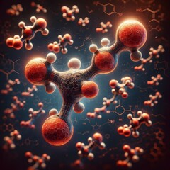 Close-Up of Testosterone Molecule Biochemical Art