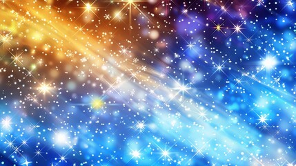 Fototapeta premium Sparkling background texture of stars and snowflakes