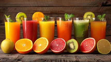colorful fruit juice