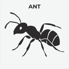 A Distinct Ant Silhouette for Multi-Format Designs. Vector Illustration