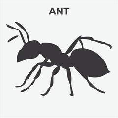 A Distinct Ant Silhouette for Multi-Format Designs. Vector Illustration
