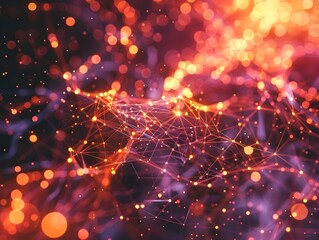 Radiant Cosmic Explosion of Glowing Particles and Shimmering Stars in the Vast Universe