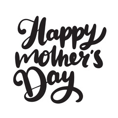 Happy Mother's Day text lettering hand drawn vector art.