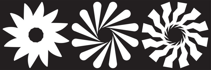 Fototapeta premium Set of sunburst. Vintage sunburst line icons. Elements for logo, tag, emblem, banner. Vector illustration.