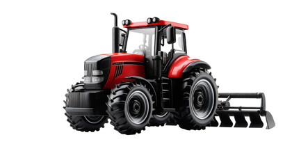 Obraz premium Realistic illustration of a red tractor on a farm. Suitable for agricultural marketing, farming machinery promotions, and rural project advertisements. Premium PNG format, transparent background.