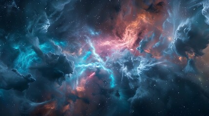 Fototapeta premium Captivating Cosmic Explosion:A Dazzling Interstellar Spectacle in the Depths of the Universe
