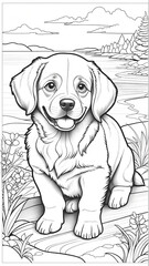 Dog, children's coloring book