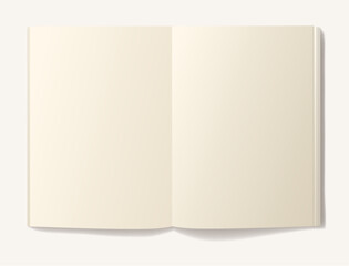 beige pages old realistic notebook with shadow