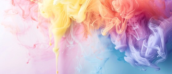 Surreal Layers Rainbow smoke, negative space, isolated on black background, advertising photoshoot, pride month LGBTQIA theme