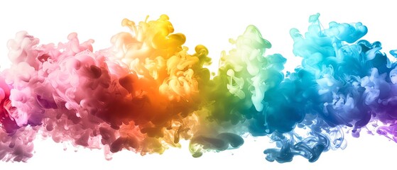 Fototapeta premium Vibrant Color Smoke Rainbow smoke, negative space, isolated on black background, advertising photoshoot, pride month LGBTQIA theme
