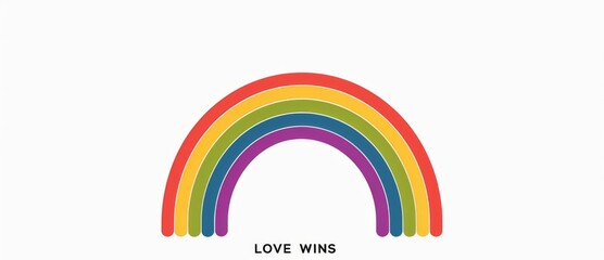 Obraz premium A minimalist rainbow logo featuring the words 