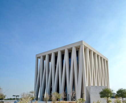 Abu Dhabi, United Arab Emirates - January, 17, 2024 : The Church at the The Abrahamic Family House, encompassing a mosque, a church, a synagogue and is situated in the Saadiyat 