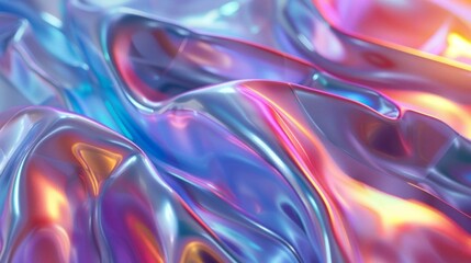 Fototapeta premium Vibrant abstract liquid background with iridescent colors creating a mesmerizing and dynamic visual effect.