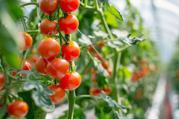 Genetically Modified Tomato Plants with Ripe Tomatoes in a Controlled Environment for Harvest