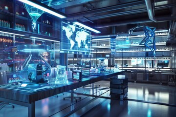 Futuristic Laboratory with Advanced Doping Detection Technology for Scientific Research