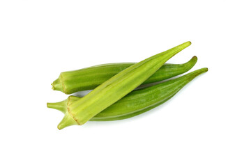 fresh okra isolated on a white background