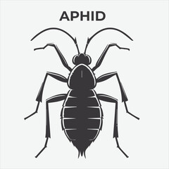 A Distinctive Aphid Silhouette for Multi-Format Design Projects. Vector Illustration