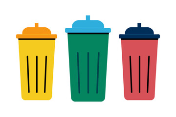 Garbage cans illustration isolated on white background