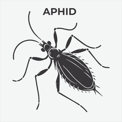 A Clear and Bold Aphid Silhouette for Versatile Applications. Vector Illustration