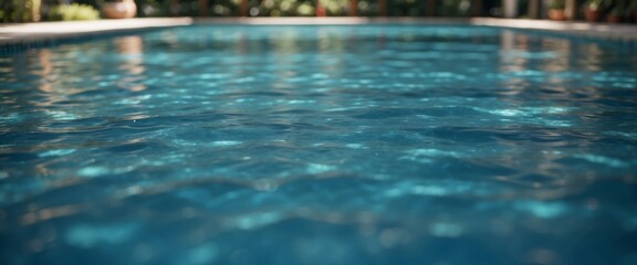 Abstract background of blue water surface in swimming pool.