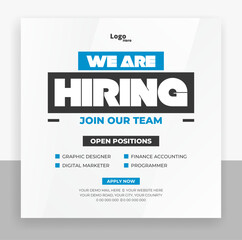 We are hiring job vacancy social media post design template