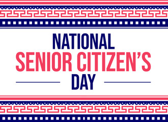 National Senior Citizens Day wallpaper. August 21st. Flat design. Poster, banner, card, background illustration